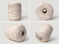Fio Barbante XXL WelcomeYarn 4mm (4,25 kg / 850m) – Algodão Reciclado para Macramé | Cru Claro / Off-White
