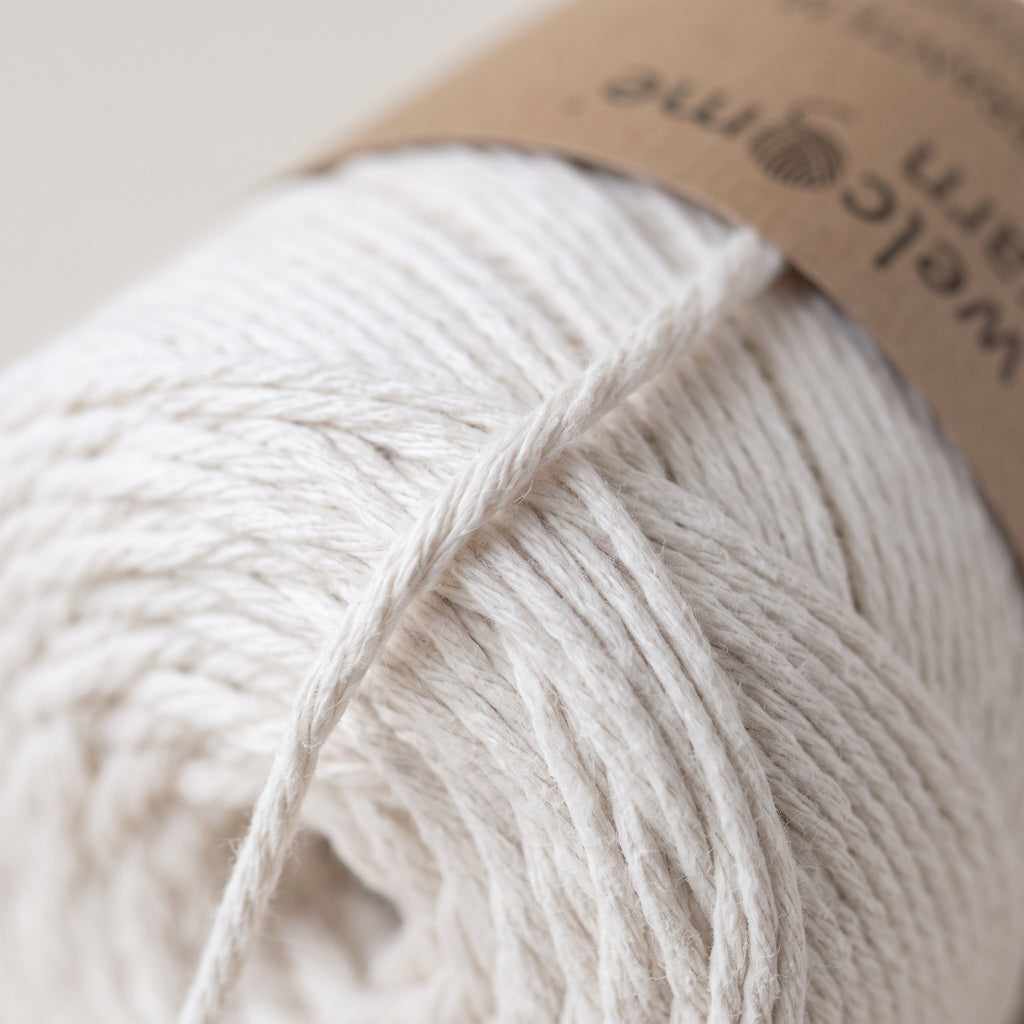 Rolo Barbante M WelcomeYarn 300g – Algodão Reciclado 1.5mm (Branco)