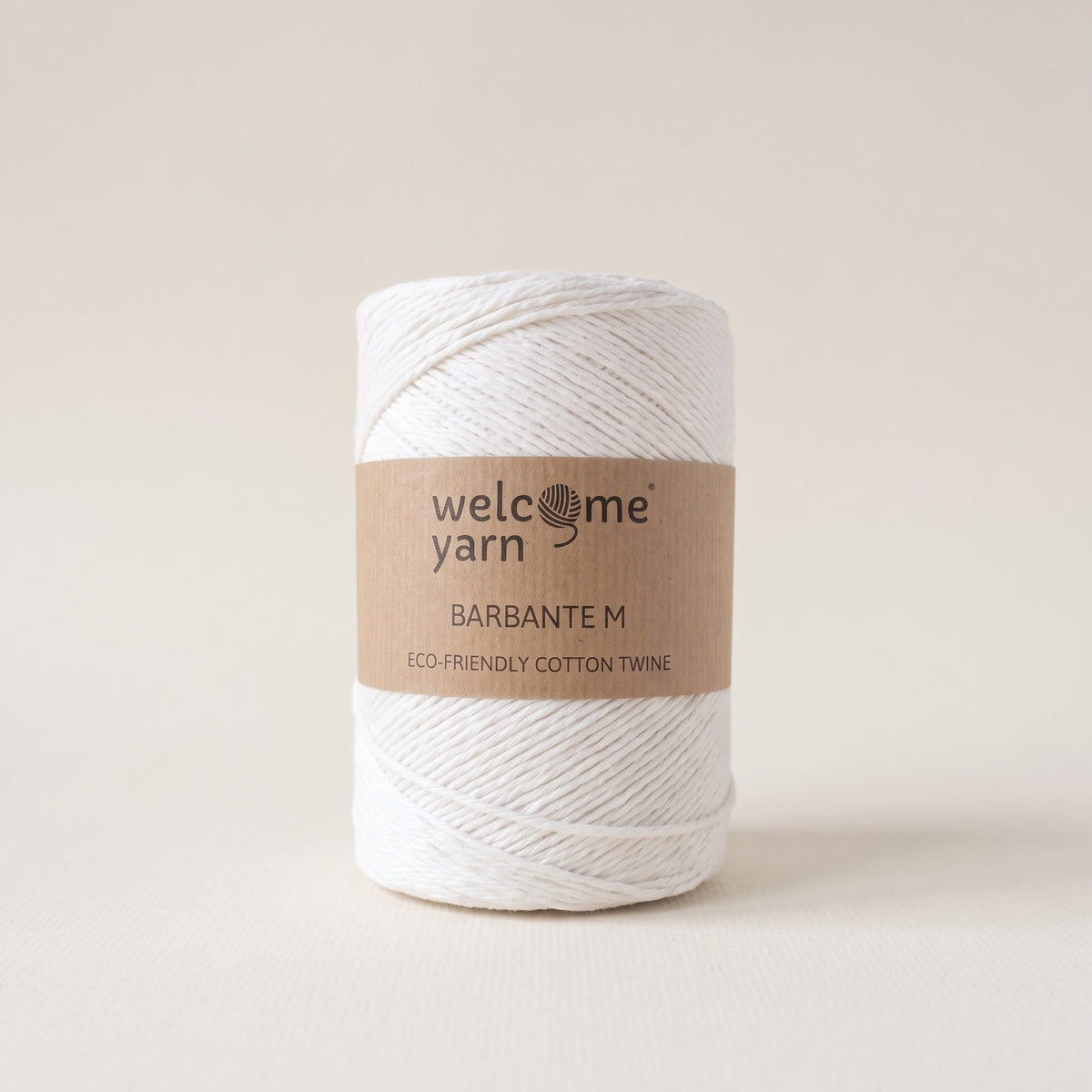 Rolo Barbante M WelcomeYarn 300g – Algodão Reciclado 1.5mm (Branco)