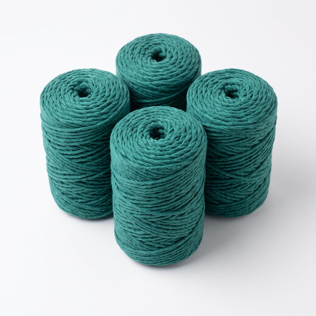 Pack 4x Fio de Algodão Regenerado 4PLY WelcomeYarn – Verde Escuro (1.2kg | 4x 120m)