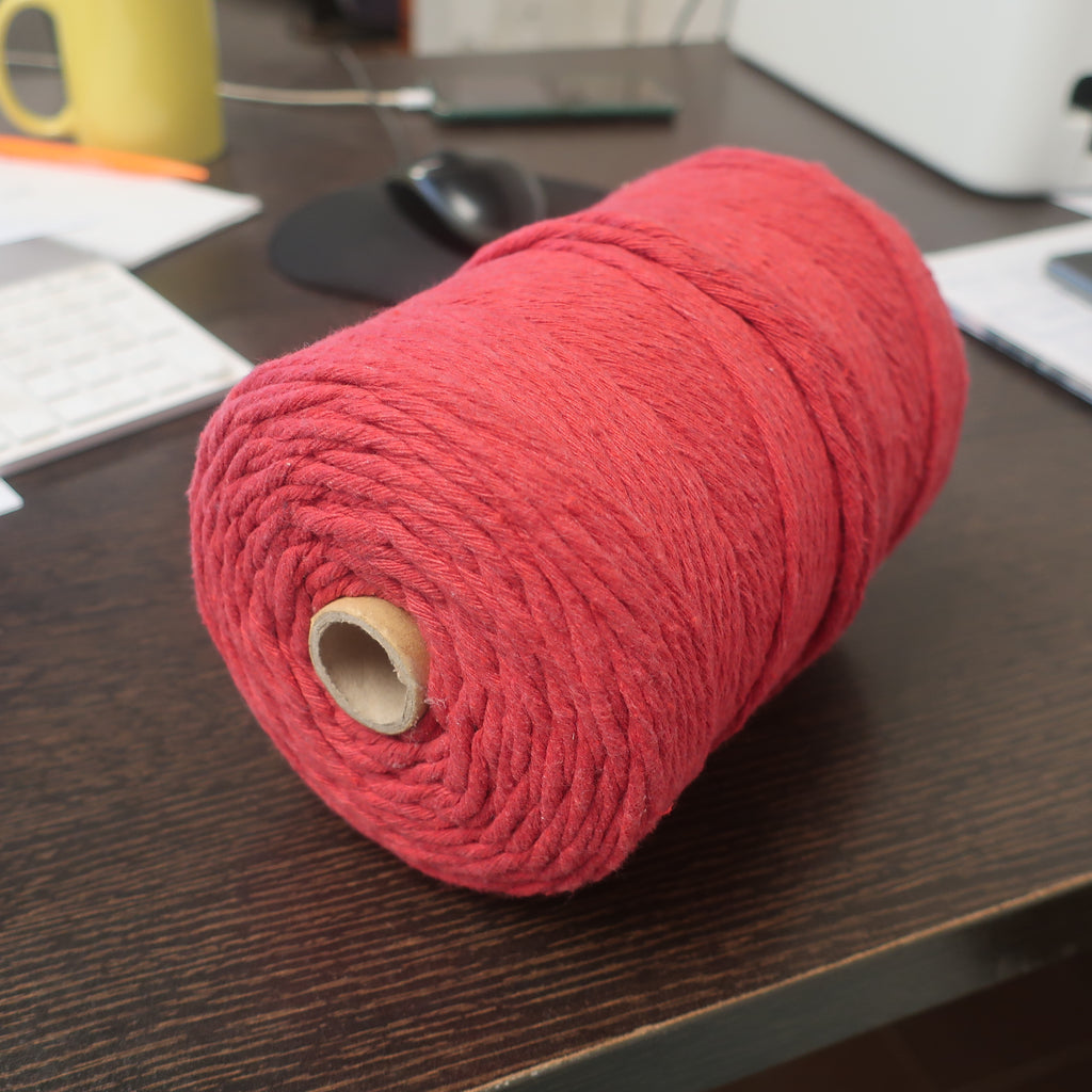 1Kg Fio de Algodão Rústico Vermelho 4mm/200m