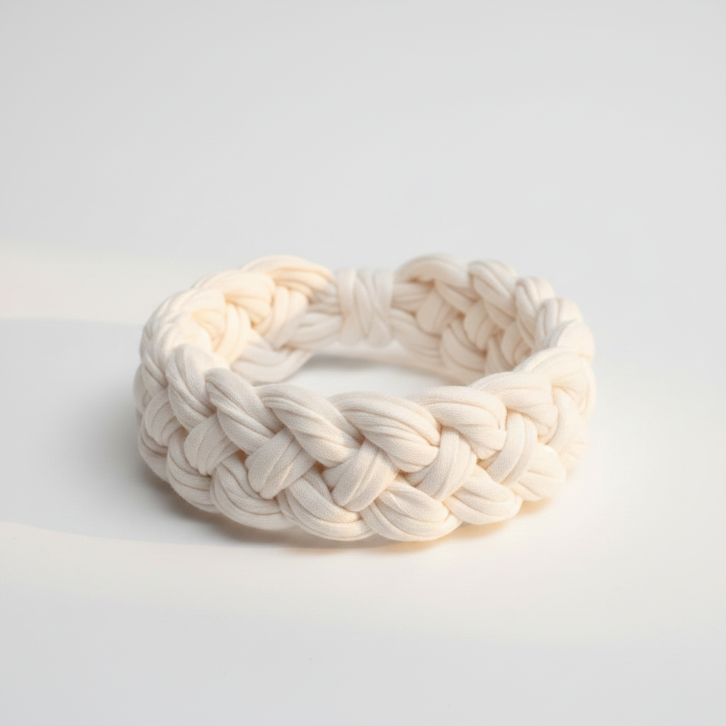 Rolo de Trapilho Fio de Malha Resídual - Natural Crú - Algodão Pouca Elasticidade