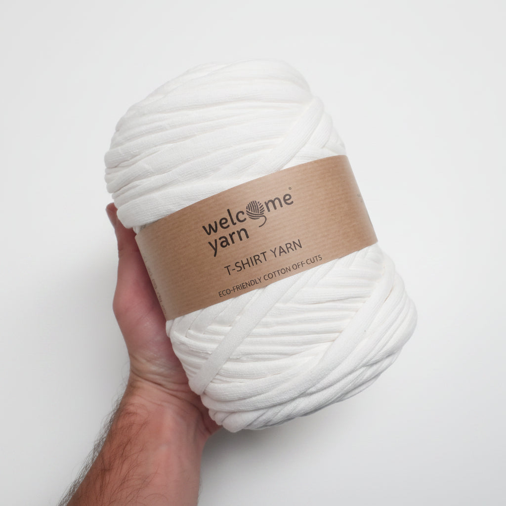 Rolo de Trapilho Fio de Malha Resídual - Branco Sujo - Algodão Pouca Elasticidade