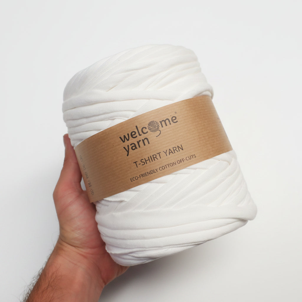Rolo de Trapilho Fio de Malha Resídual - Branco - Algodão Pouca Elasticidade
