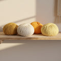 Pack 4 Mini Bolinhas de Fio Barbante - Tons de Amarelo + Crú