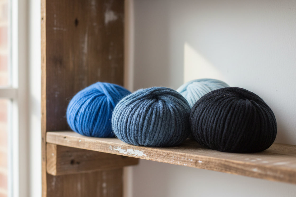 Pack 4 Mini Bolinhas de Fio Barbante - Tons de Azul