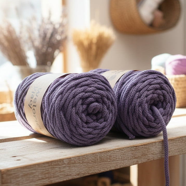 500g Cordão de Algodão 5mm Violeta Pack