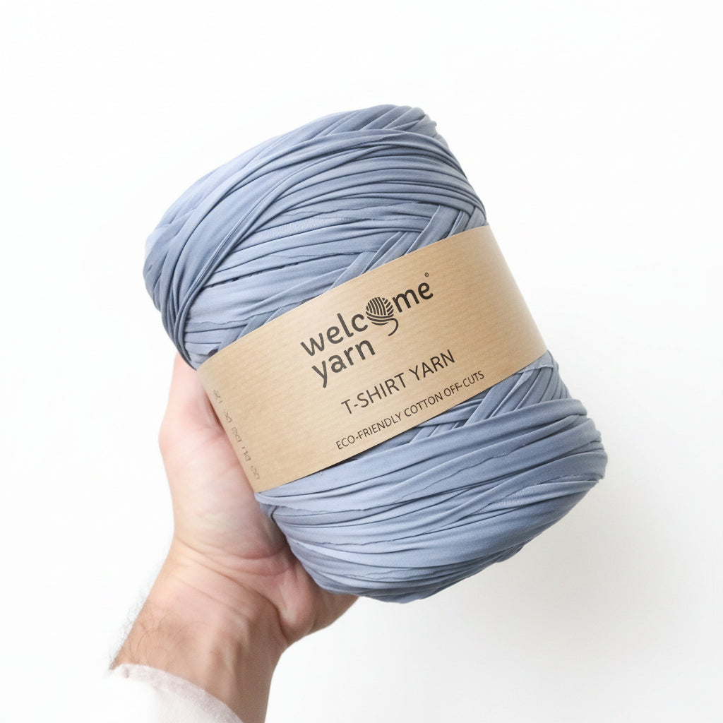 Rolo de Trapilho Fio de Malha Resídual - Azul Claro - Licra Muito Elástico