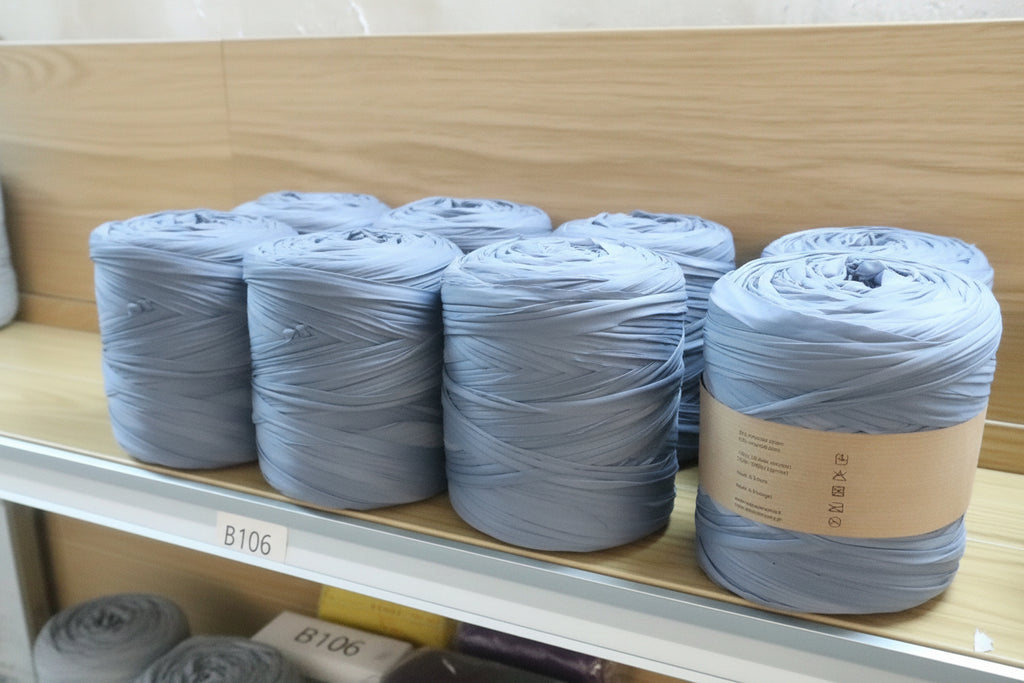 Rolo de Trapilho Fio de Malha Resídual - Azul Claro - Licra Muito Elástico