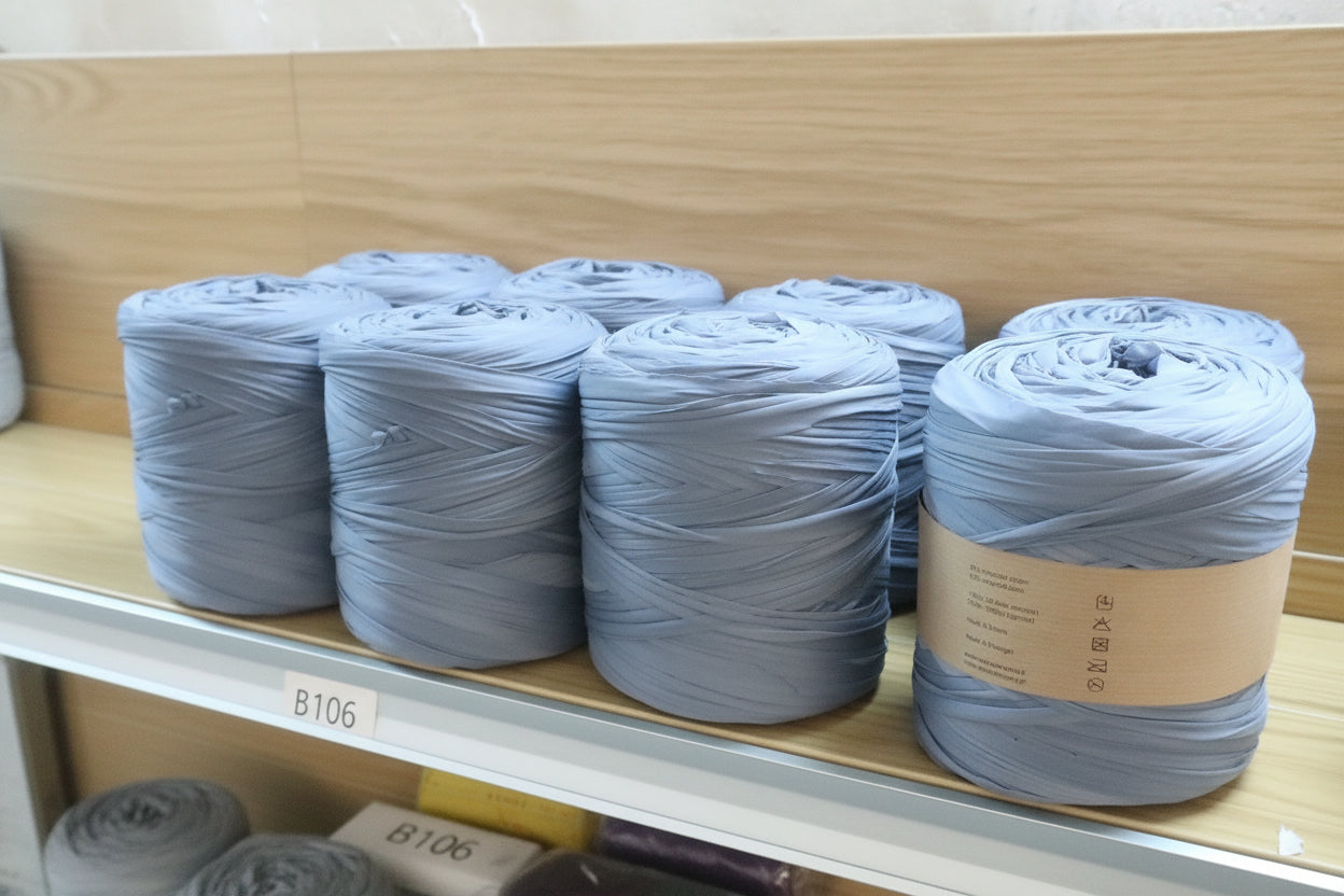 Rolo de Trapilho Fio de Malha Resídual - Azul Claro - Licra Muito Elástico