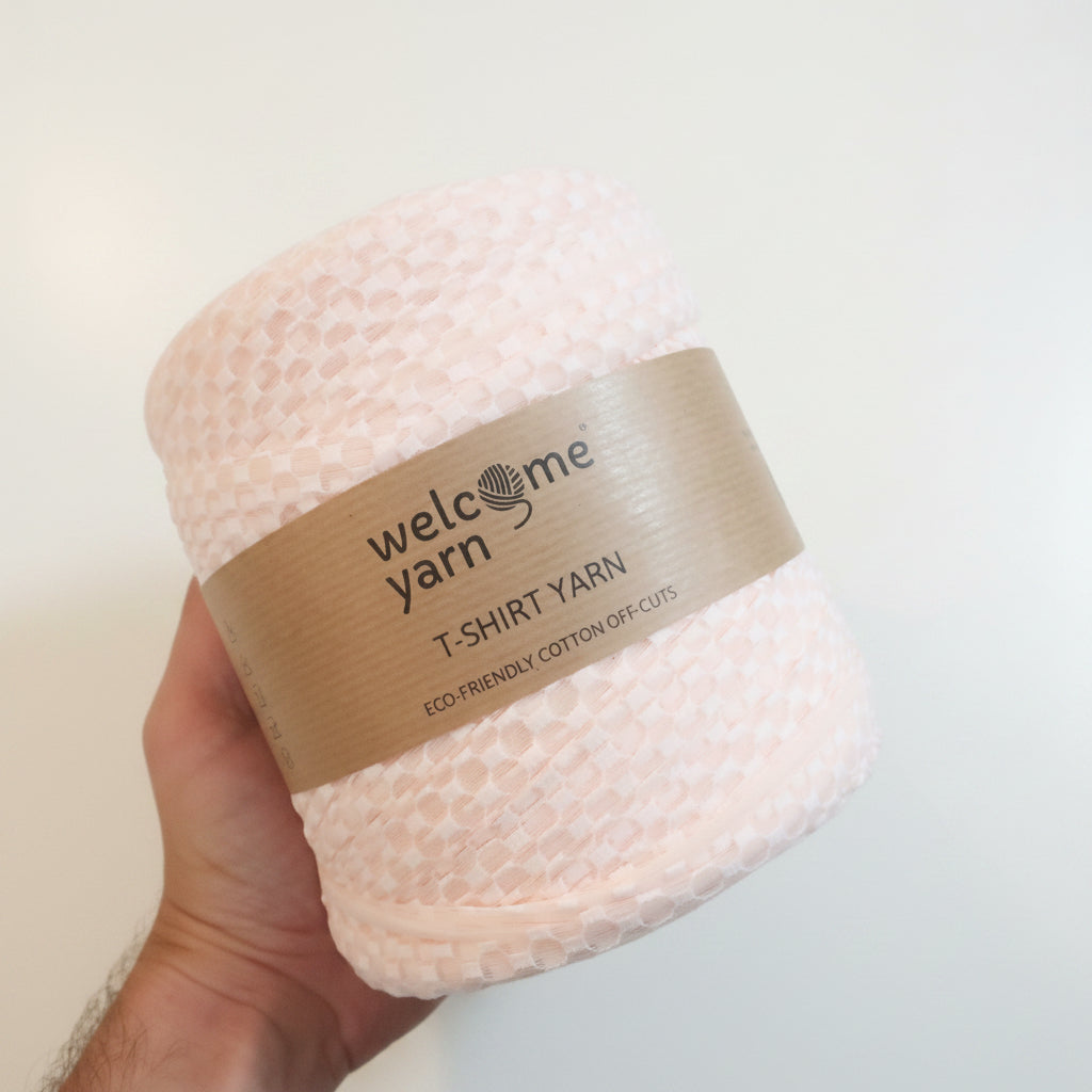 Rolo de Trapilho Fio de Malha Resídual - Rosa Claro - Tule Muito Elástico