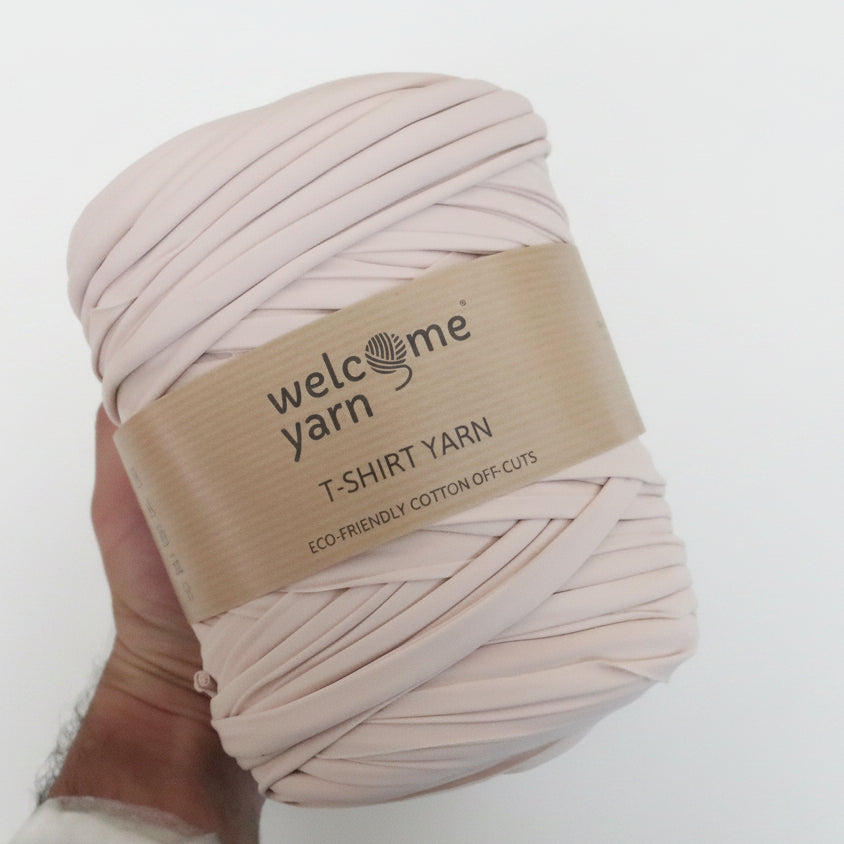 Rolo de Trapilho Fio de Malha Resídual - Creme - Licra Muito Elástico
