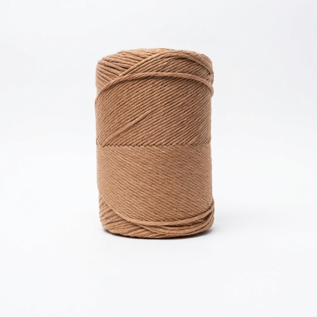 Fio de Algodão Reciclado Barbante XL – Camel Caramelo | 500 g, 200 m | Made in Portugal