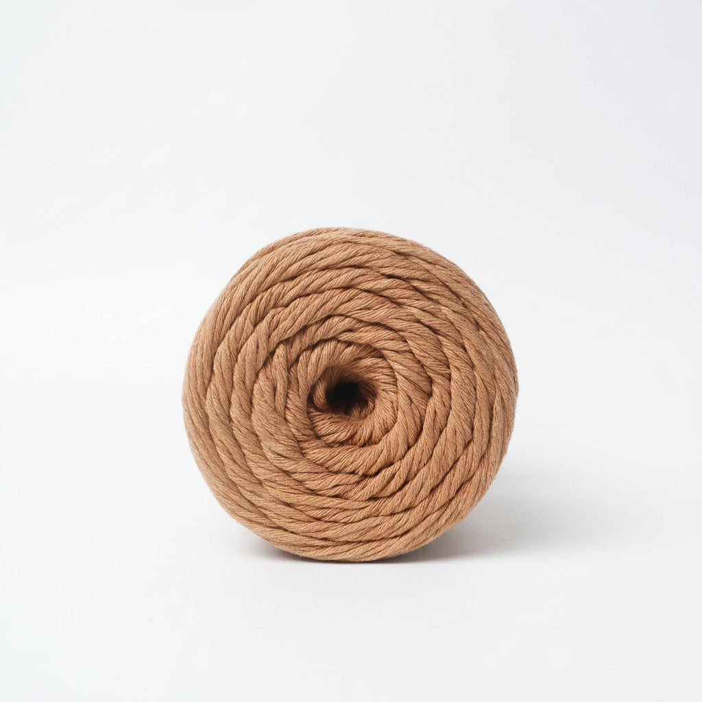 Fio de Algodão Reciclado Barbante XL – Camel Caramelo | 500 g, 200 m | Made in Portugal