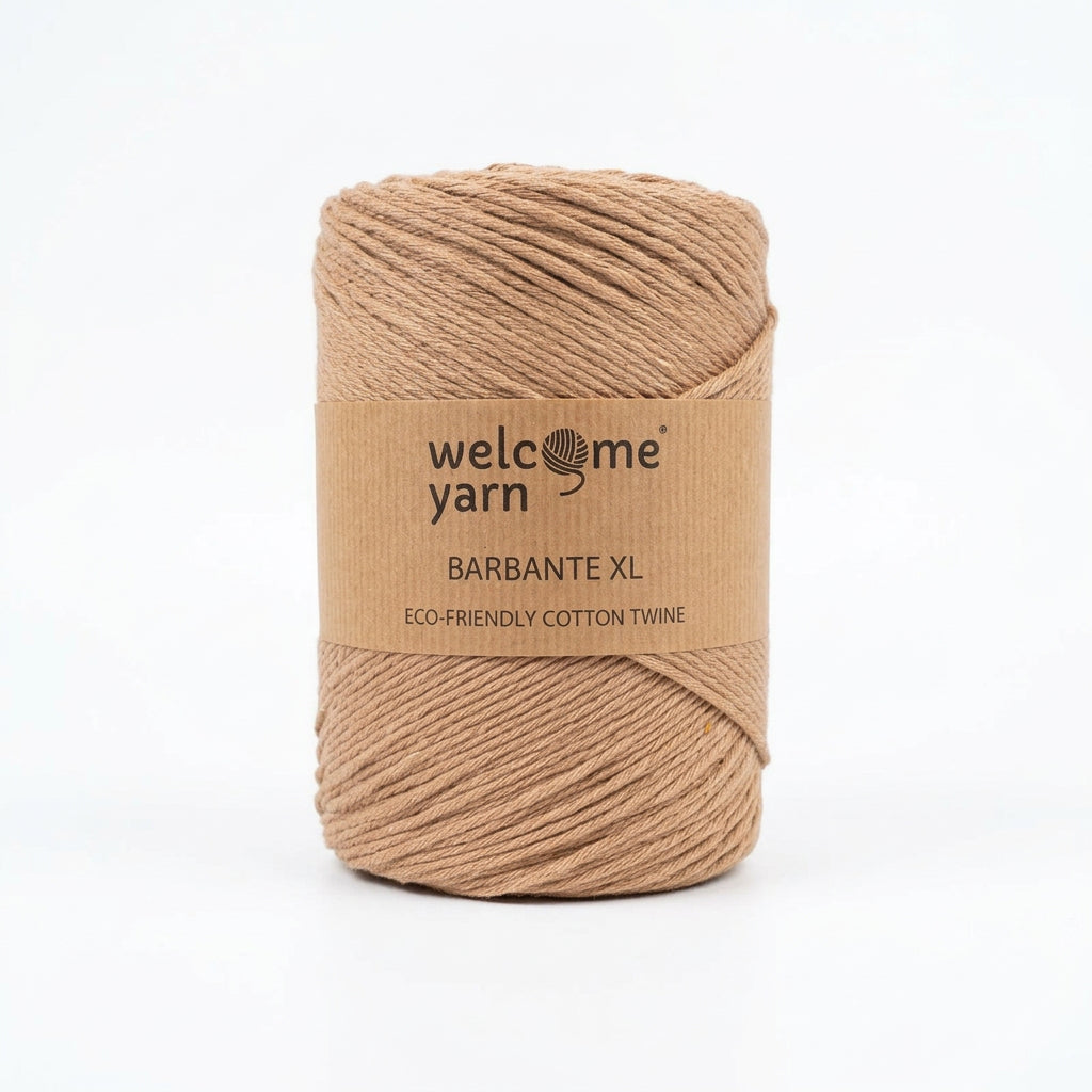 Fio de Algodão Reciclado Barbante XL – Camel Caramelo | 500 g, 200 m | Made in Portugal