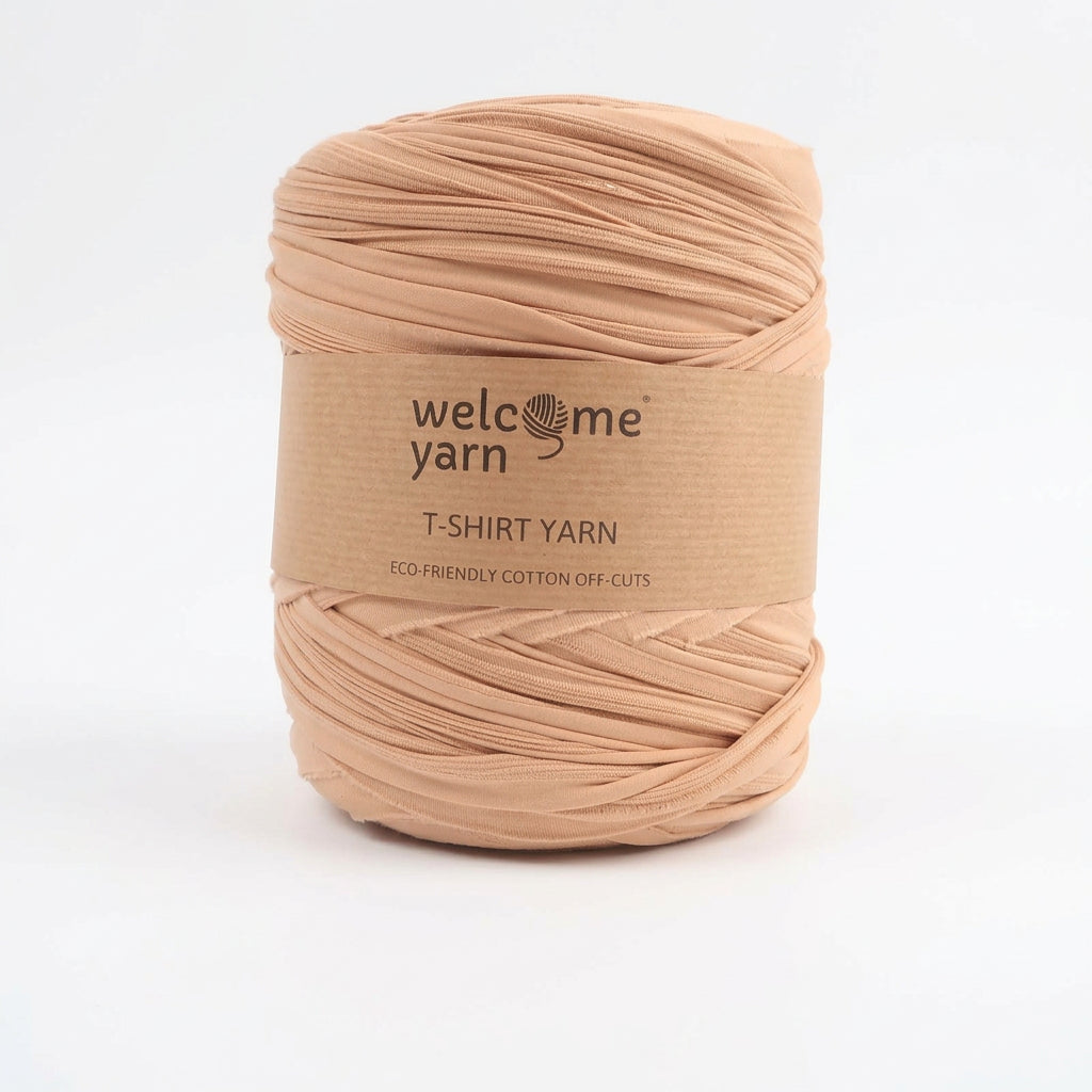Trapilho Elástico Bege Moreno com Licra – 120 m | WelcomeYarn