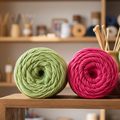 Fio Barbante XL 300g - Pack 2x - Verde Lima + Rosa Fuchsia