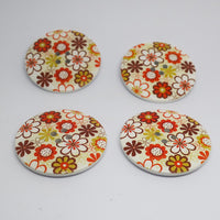 Printed Wood Button 40mm Pack4x