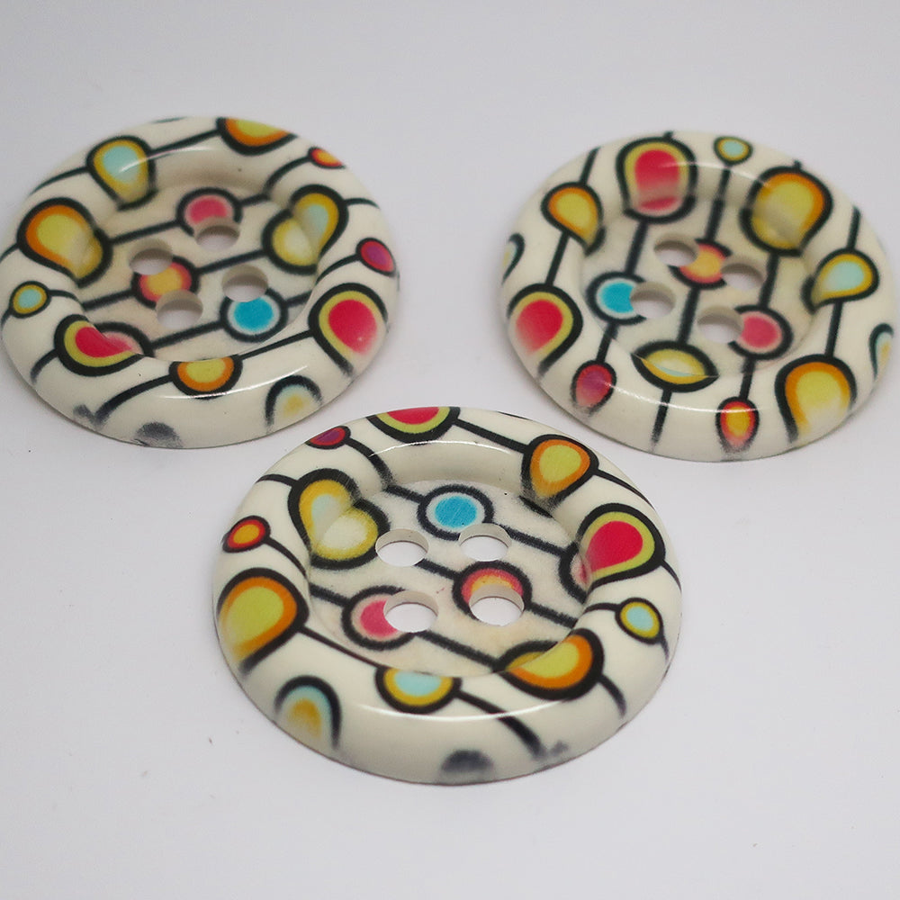 Lot de 3 boutons en acrylique 55 mm