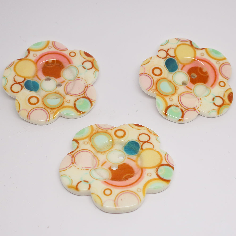 Lot de 3 boutons en acrylique 55 mm