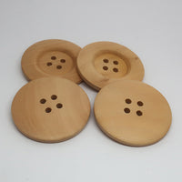 Solid Wood Button 40mm Pack4x