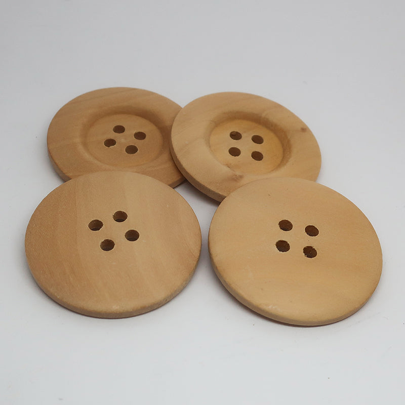 Solid Wood Button 40mm Pack4x