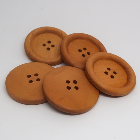 Solid Wood Button 35mm Pack5x