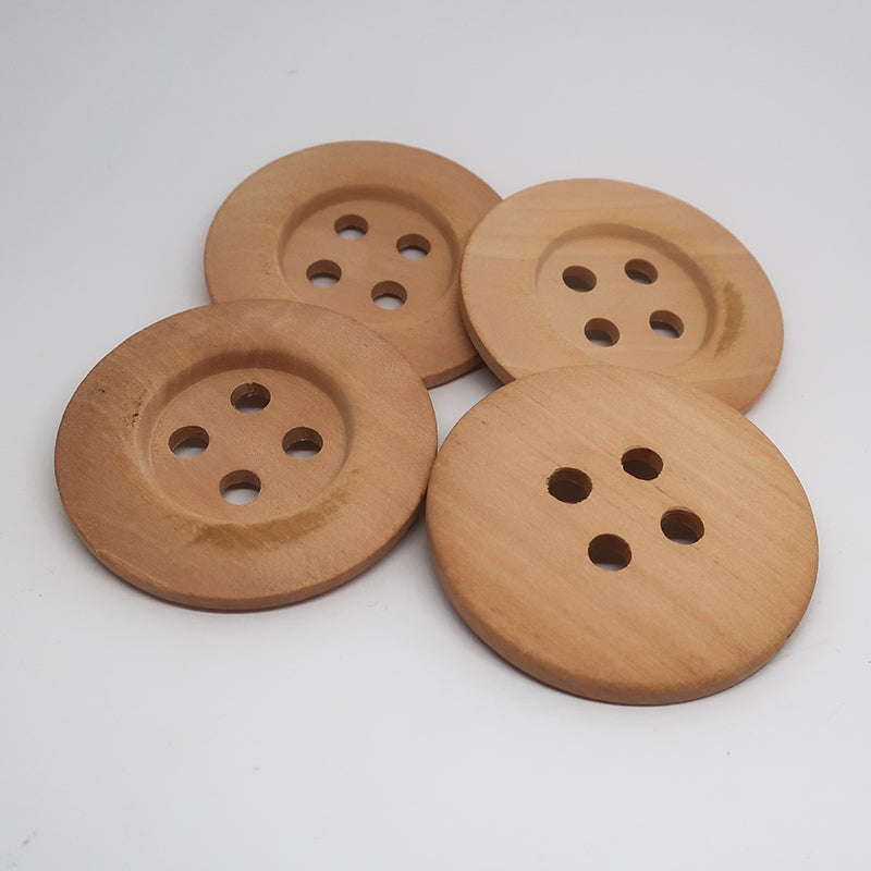 Solid Wood Button 40mm Pack4x