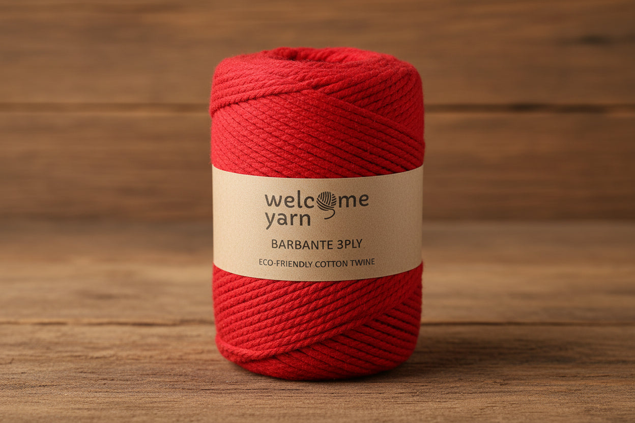 Corde en Coton 3 Brins Rouge