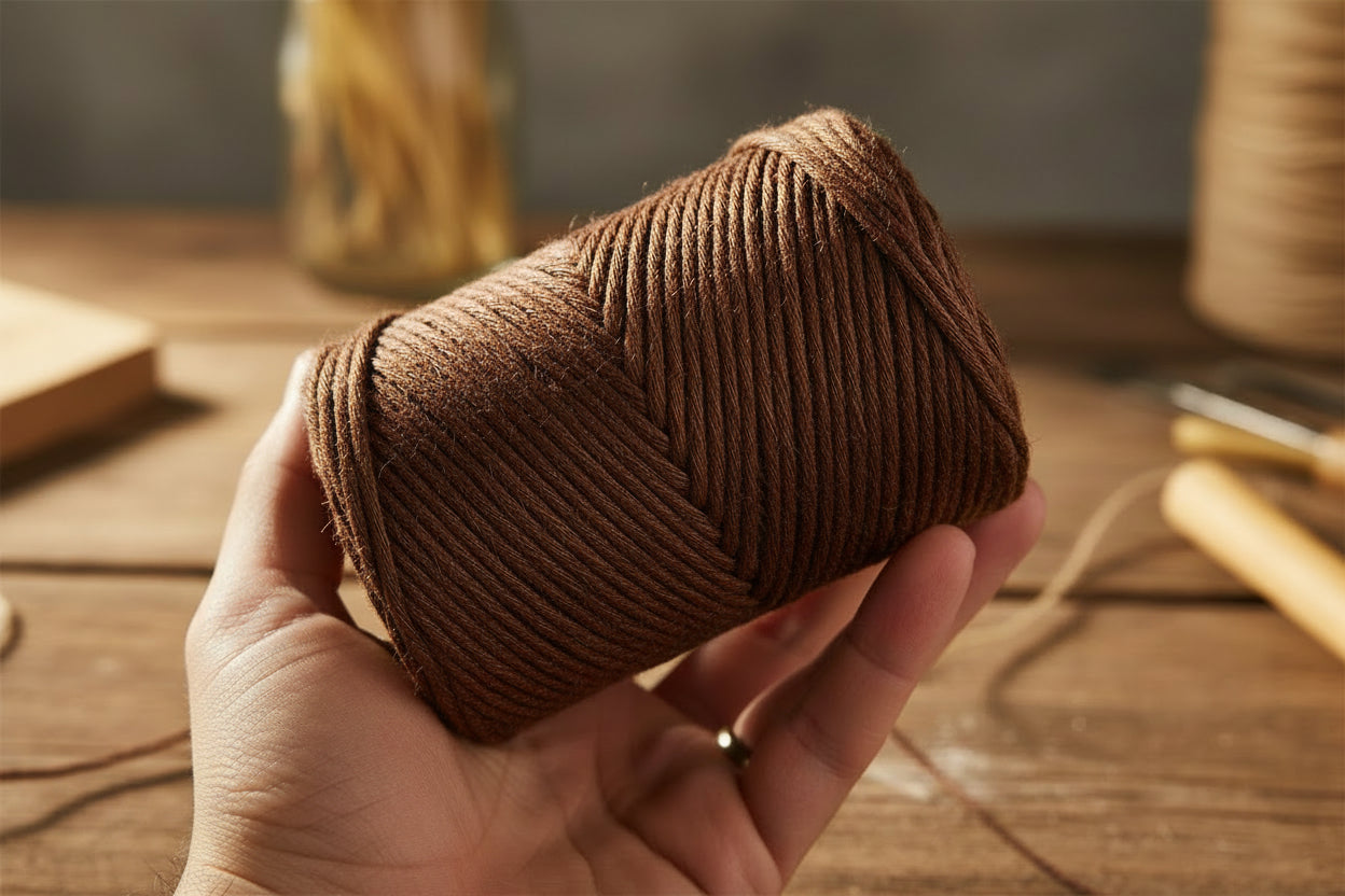 Rustic Macramé Cotton Brown