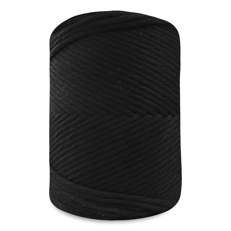 Macramé rustique en coton noir