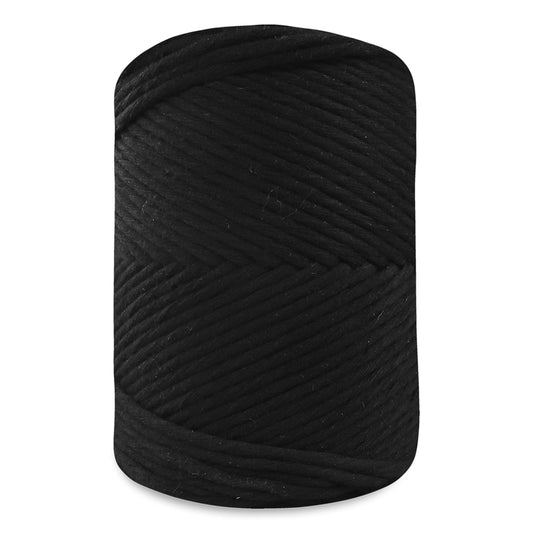 Macramé rustique en coton noir