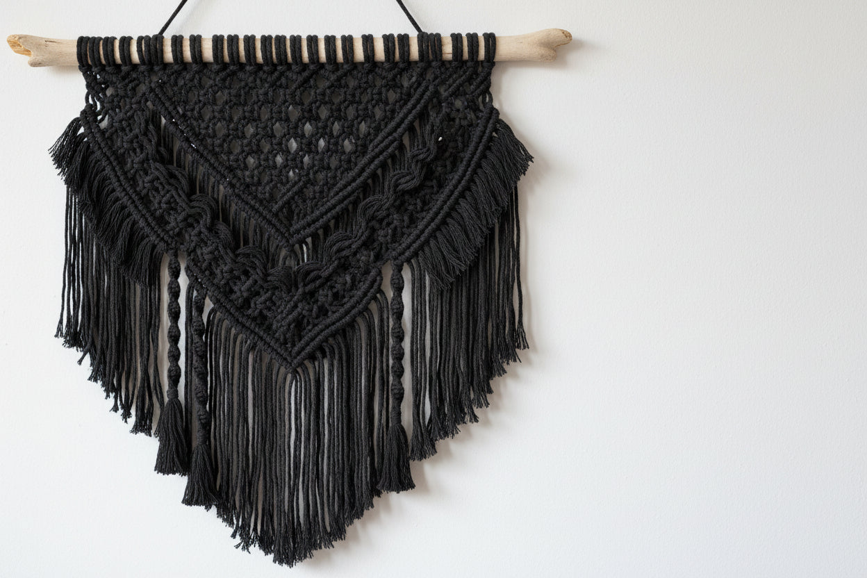 Rustic Macramé Cotton Black