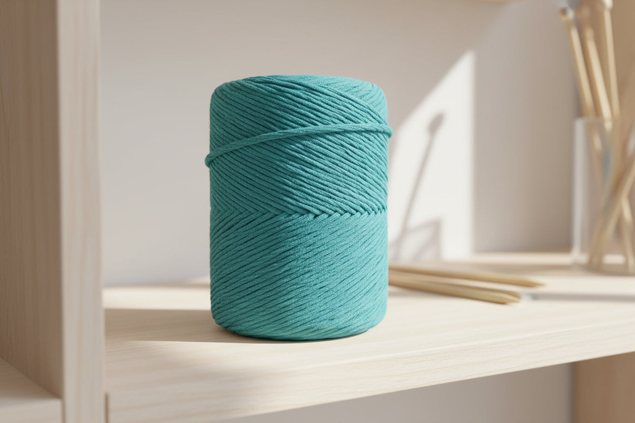 Rustic Macramé Cotton Turquoise Blue