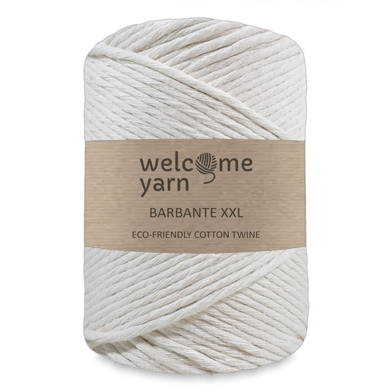 Barbante Yarn XXL Single Twist 4mm - 500g 100m Natural Ecru Cotton Bobbin