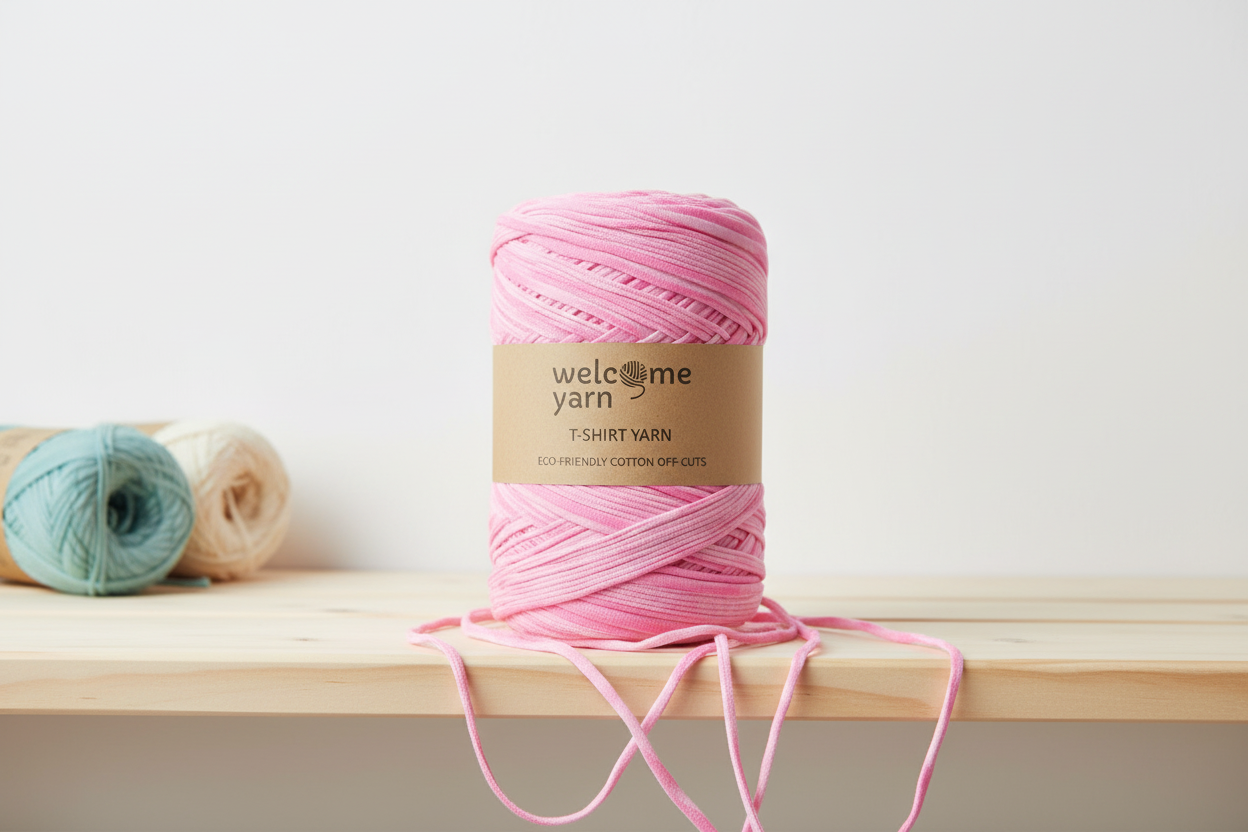 Fil à t-shirt rose et blanc