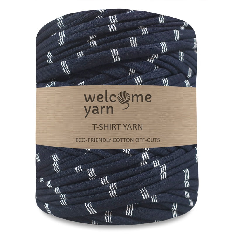 T-shirt Yarn Dark Blue Stripes