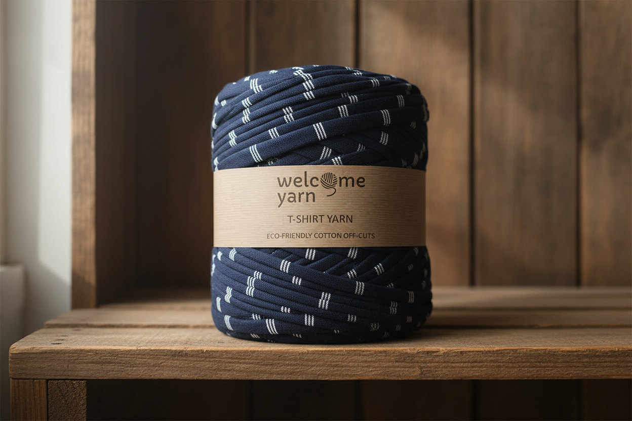 T-shirt Yarn Dark Blue Stripes