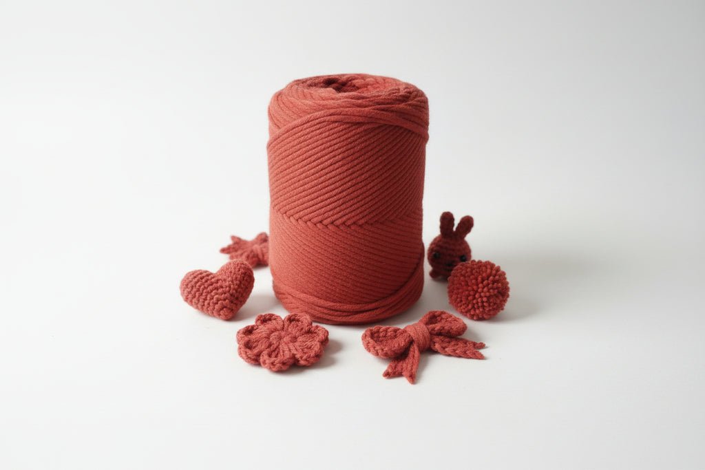 Rustic Macramé Cotton Brick Orange