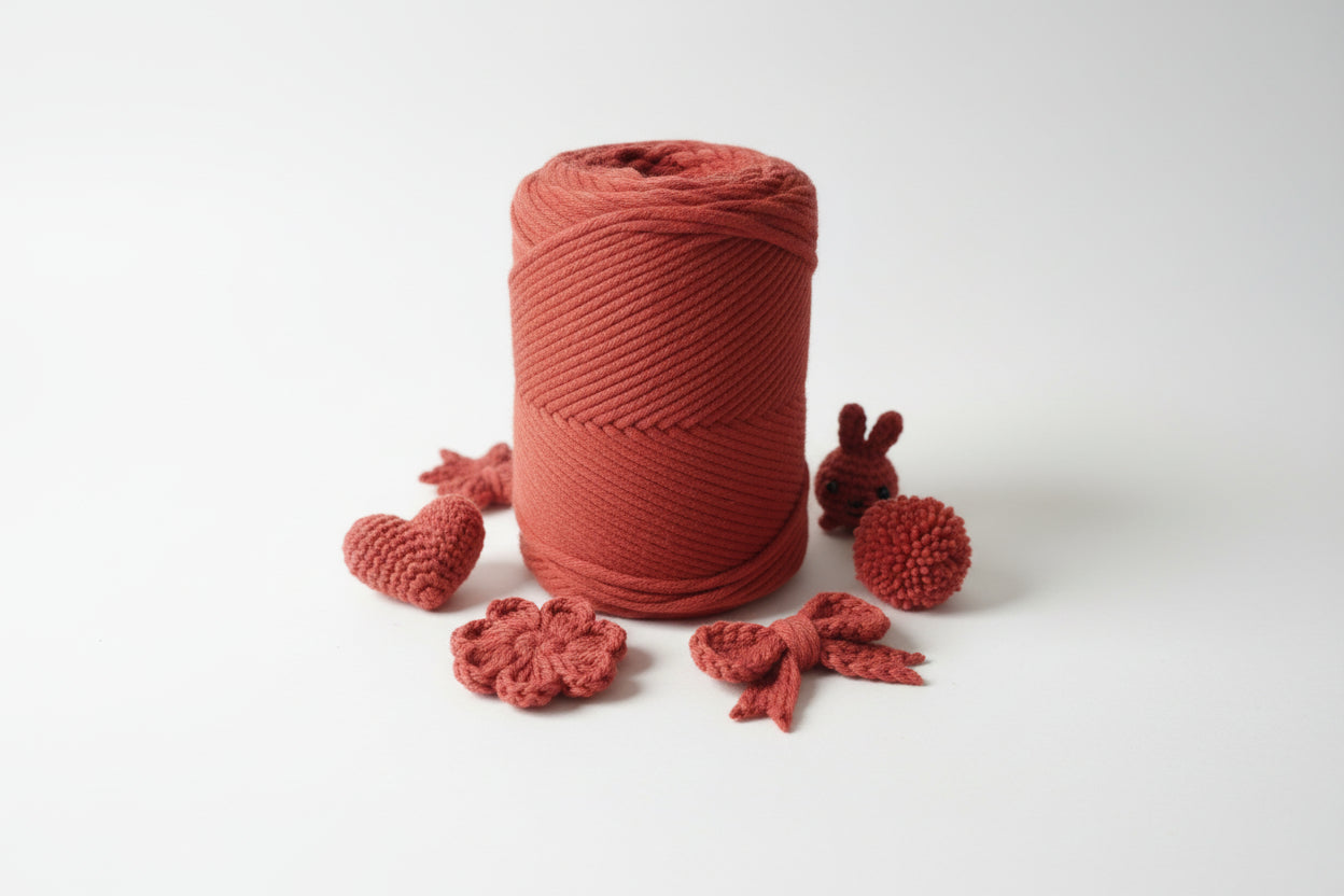 Rustic Macramé Cotton Brick Orange