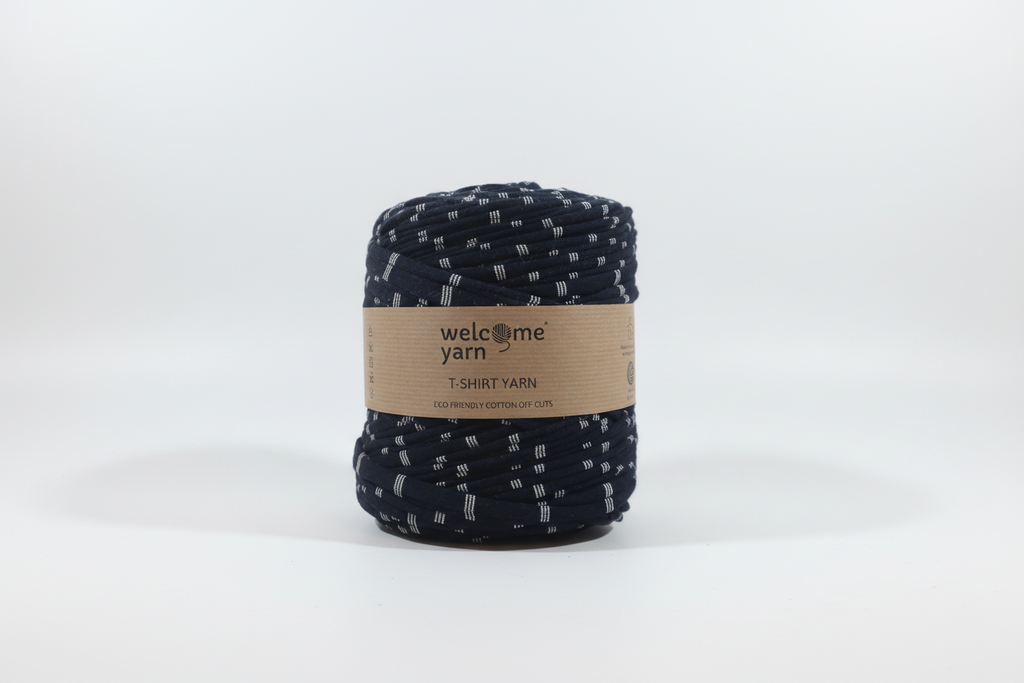 T-shirt Yarn Dark Blue Stripes