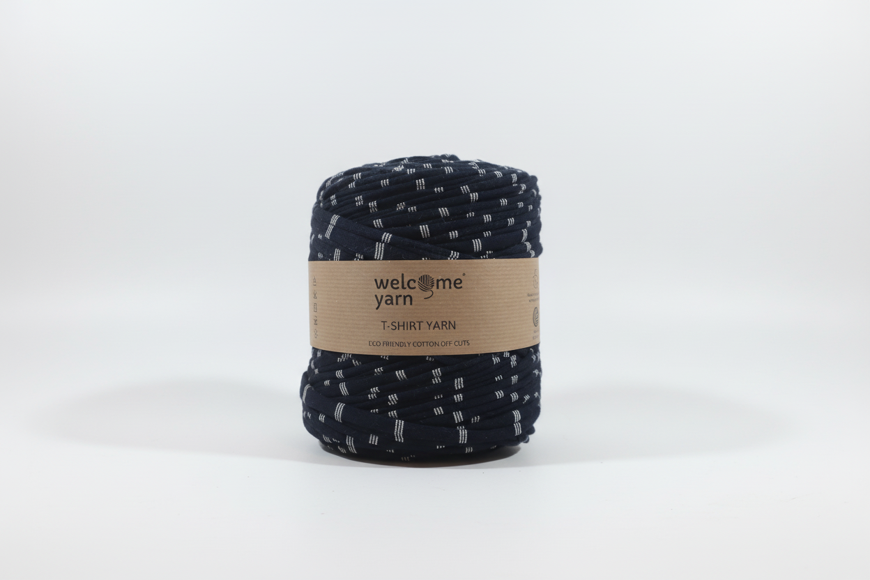 T-shirt Yarn Dark Blue Stripes