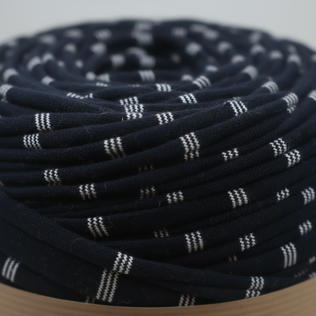 T-shirt Yarn Dark Blue Stripes