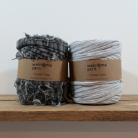 Pack2x Rolos de Trapilho Fio de Malha Residual - Preto e Cinza Franjado