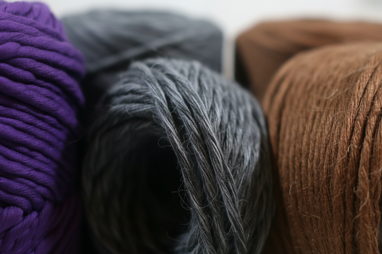 Pack 3x Rustic Cotton Purple Grey Brown