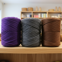 Pack 3x Rustic Cotton Purple Grey Brown