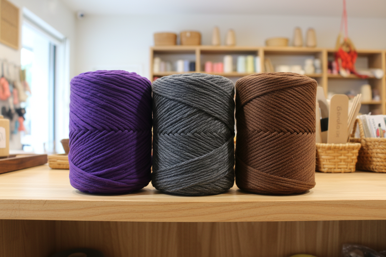 Pack 3x Rustic Cotton Purple Grey Brown