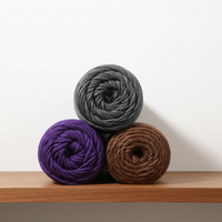 Pack 3x Rustic Cotton Purple Grey Brown