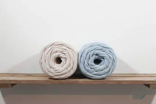 T-shirt Yarn Pack2x - Natural and Blue