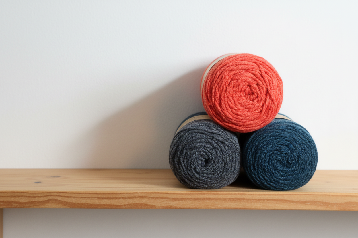 Lot de 3 x Cordonnet M 125g / 100m - Orange, Gris Foncé et Bleu Jean